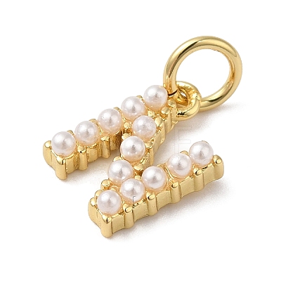 Rack Plating Brass with ABS Plastic Imitation Pearl Charms KK-B092-30N-G-1