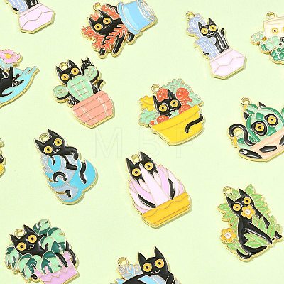 24Pcs 12 Styles Alloy Enamel Pandants ENAM-CJ0005-09-1