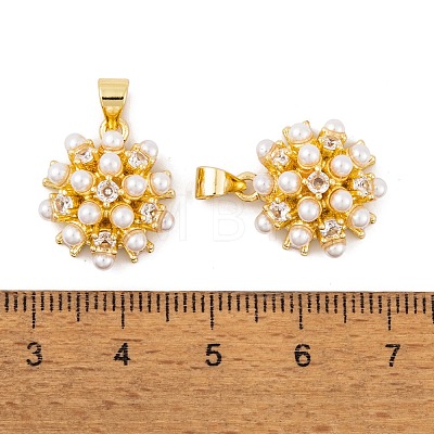 Brass Micro Pave Cubic Zirconia Pendants KK-E108-17G-1