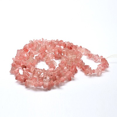Cherry Quartz Glass Chip Beads Strands LS-G-L269-41-1