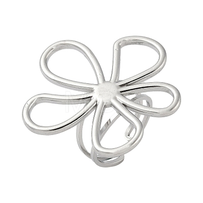 304 Stainless Steel Open Cuff Rings for Women RJEW-U060-04A-P-1