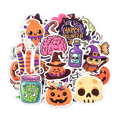 50Pcs Halloween Cartoon Paper Self-Adhesive Picture Stickers STIC-C010-25-1