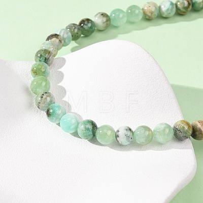 8MM Natural Green Line Jasper Round Beaded Necklaces GG-CBAA808-02P-B-1