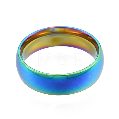 201 Stainless Steel Plain Band Finger Ring for Women RJEW-N043-09M-1