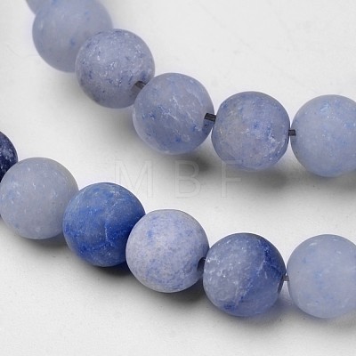 Dyed & Heated Natural Blue Aventurine Beads Strands G-D809-09-6mm-1
