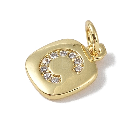 Rack Plating Brass Micro Pave CLear Cubic Zirconia Charms KK-E110-14G-C-1