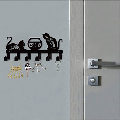 Iron Wall Mounted Hook Hangers AJEW-WH0156-132-1