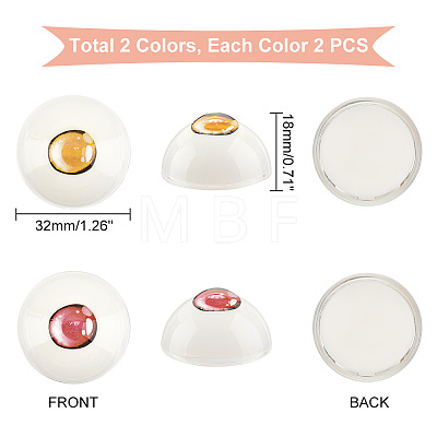   4Pcs 2 Colors Resin Craft Eyes DIY-PH0013-99-1