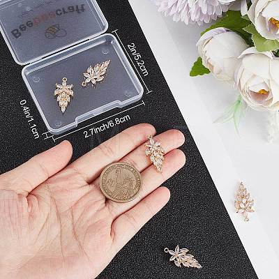 6Pcs Brass Micro Pave Cubic Zirconia Pendants KK-BBC0006-92-1