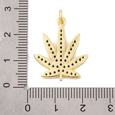 Rack Plating Brass Micro Pave Cubic Zirconia Pendants KK-K367-05G-03-1