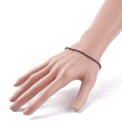 Glass Round Beaded Stretch Bracelet for Women BJEW-JB07911-01-1