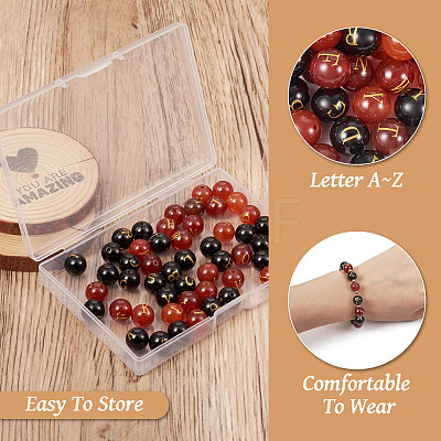 2 Sets 2 Colors Natural Black Agate & Red Agate Beads G-TA0001-46-1