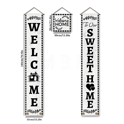 Polyester Hanging Sign for Home Office Front Door Porch Decorations HJEW-WH0023-028-1