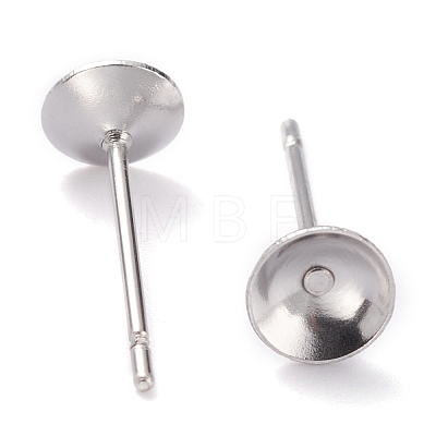 304 Stainless Steel Stud Earring Settings STAS-J031-12-1