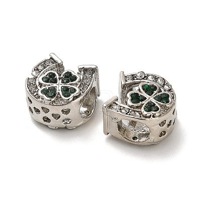 Alloy Rhinestone European Beads FIND-Q115-09P-1