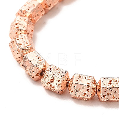 Electroplated Natural Lava Rock Beads Strands G-G984-09RG-1