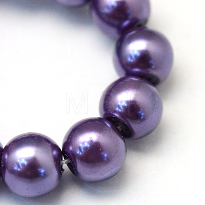 Baking Painted Pearlized Glass Pearl Round Bead Strands HY-Q003-4mm-59-1