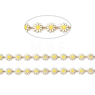Golden Brass Enamel Link Chain CHC-H103-06F-G-1