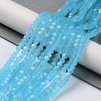 Transparent Glass Beads Strands EGLA-A044-T4mm-MB08-1