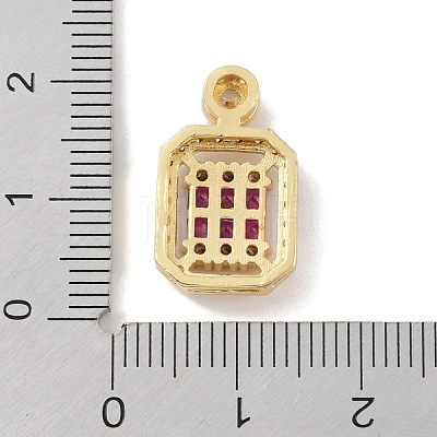 Rack Plating Brass Micro Pave Cubic Zirconia Pendants KK-A224-20G-01-1