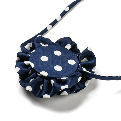 Polka Dot Pattern Fabric Rose Tie Choker Necklaces for Women NJEW-Z022-01B-1