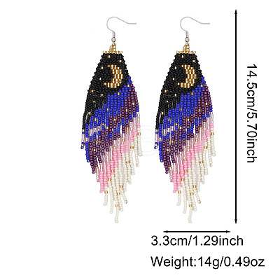 Moon Stainless Steel Dangle Earrings KS8218-2-1