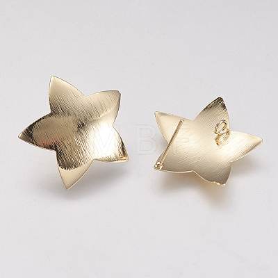 Brass Stud Earring Findings KK-F731-03G-1