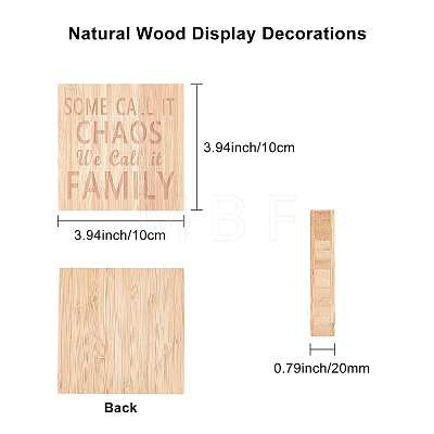 CREATCABIN Natural Wood Display Decorations AJEW-CN0001-09B-1