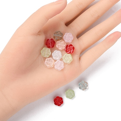 35Pcs Transparent Spray Painted Glass Beads GLAA-YW0001-73-1