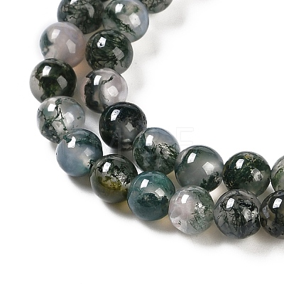 Natural Moss Agate Bead Strands X-G-J358-01-6mm-1