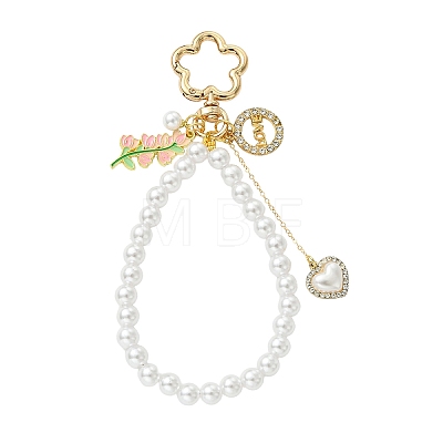 ABS Plastic Pearl Pendant Decorations HJEW-YW00458-1