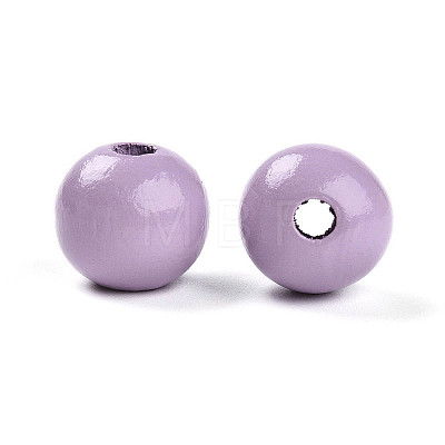 Painted Natural Wood Beads WOOD-A018-16mm-09-1