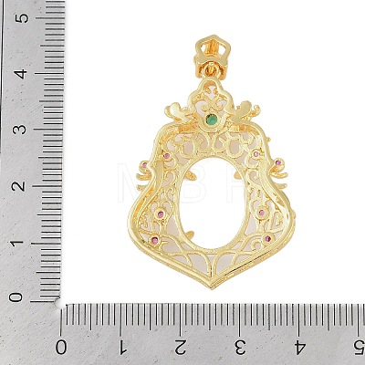 Brass Micro Pave Cubic Zirconia Pendant Cabochon Settings KK-U026-12G-1