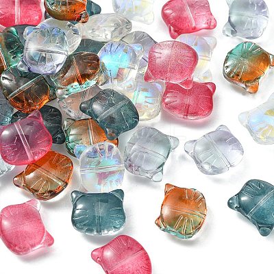 50Pcs 5 Colors Transparent Glass Beads GLAA-YW0001-86-1