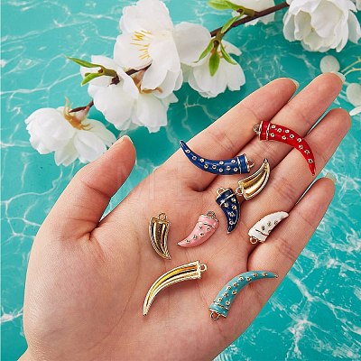 24Pcs 12 Style Rack Plating Alloy Enamel Pendants ENAM-SZ0002-47-1