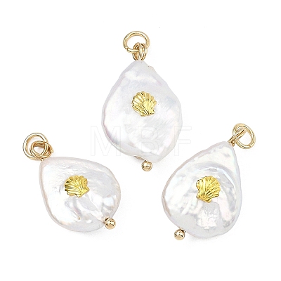 Baroque Natural Keshi Pearl Pendants PALLOY-JF05275-1