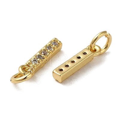 Brass Micro Pave Grade AAA Cubic Zirconia Charms ZIRC-P067-11G-I-NR-1