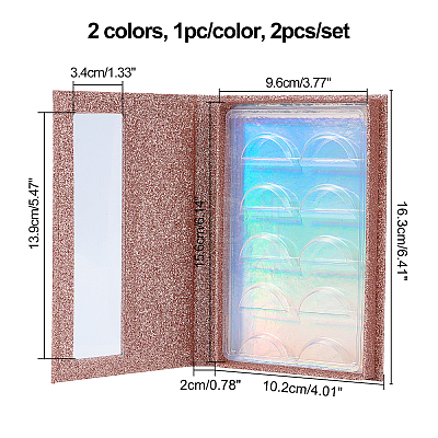 Olycraft Glitter Paper Magnetic Flip Box CON-OC0001-16-1