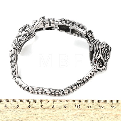 304 Stainless Steel Link Chain Bracelets for Women Men BJEW-P386-07AS-1