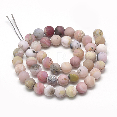 Natural Pink Opal Beads Strands G-R446-6mm-38-1