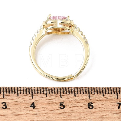 Brass Micro Pave Cubic Zirconia Cuff Open Rings CU-CBA5C10-04G-1