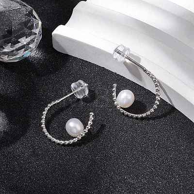 Natural Pearl Ear Studs EJEW-P286-04P-1