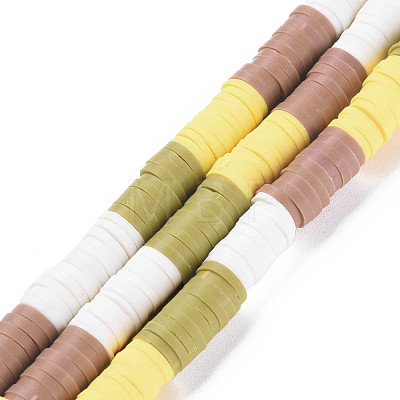 Fixed 4 Color Handmade Polymer Clay Bead Strands X-CLAY-S096-029D-1
