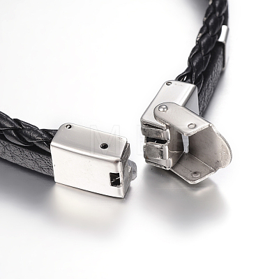Leather Braided Cord Bracelets X-BJEW-E324-A05-1