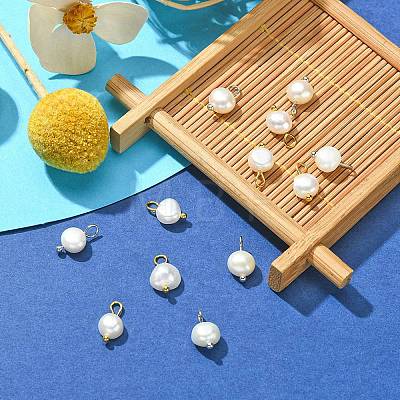 12Pcs 2 Styles Natural Cultured Freshwater Pearl Oval Charms FIND-YW0003-57-1