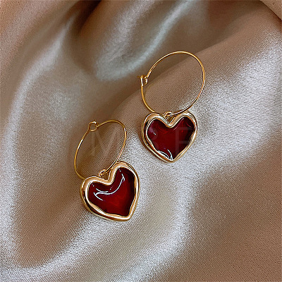 Alloy Enamel Hoop Earrings FS-WG9C10F-01-1