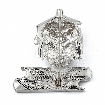 Rhinestone Owl Doctor Brooch Pin JEWB-Q030-02P-1