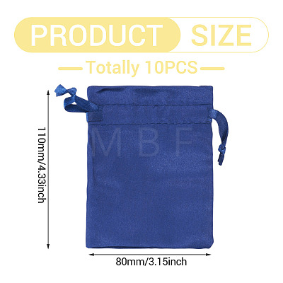 10Pcs Brocade Good Luck Fortune Drawstring Gift Blessing Bags PAAG-TADJ0001-01C-1