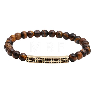 6MM Natural Tiger Eye Beaded Bracelets PY2315-1-1