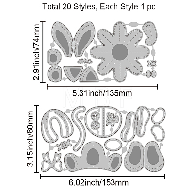 Carbon Steel Cutting Dies Stencils DIY-WH0309-1995-1